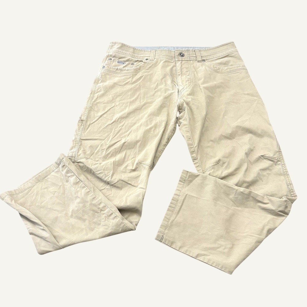 Kuhl Revolvr Hiking Pants Men's 35x30 Khaki Tan Stretch Tech Cargo Pants